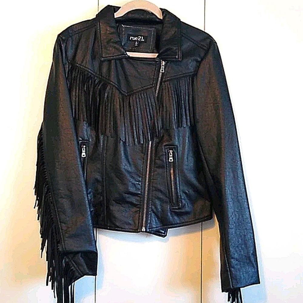 RU21 Black Western Fringe Jacket